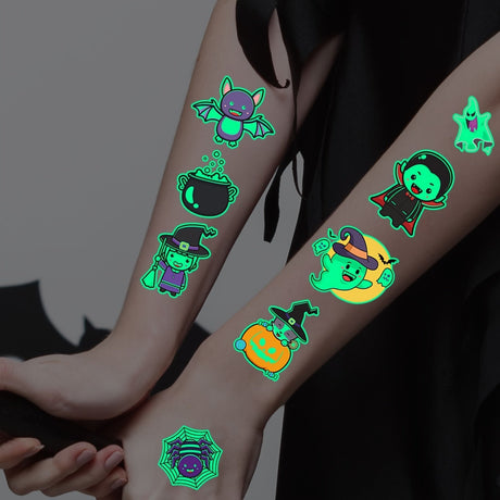 Tillfälliga Glow in the Dark Barn Tatueringar Carvallo