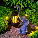 SunTrunk Light – Solcellsdriven elefantstaty med ljus Carvallo