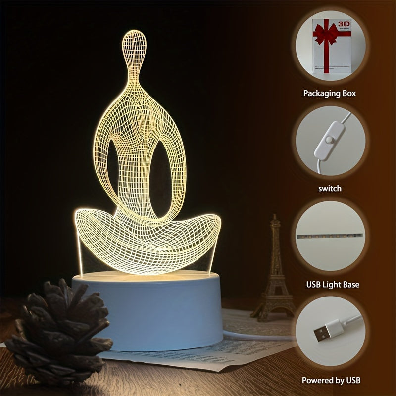 ZenLight - 3D Yoga Nattlampa med USB-anslutning Carvallo