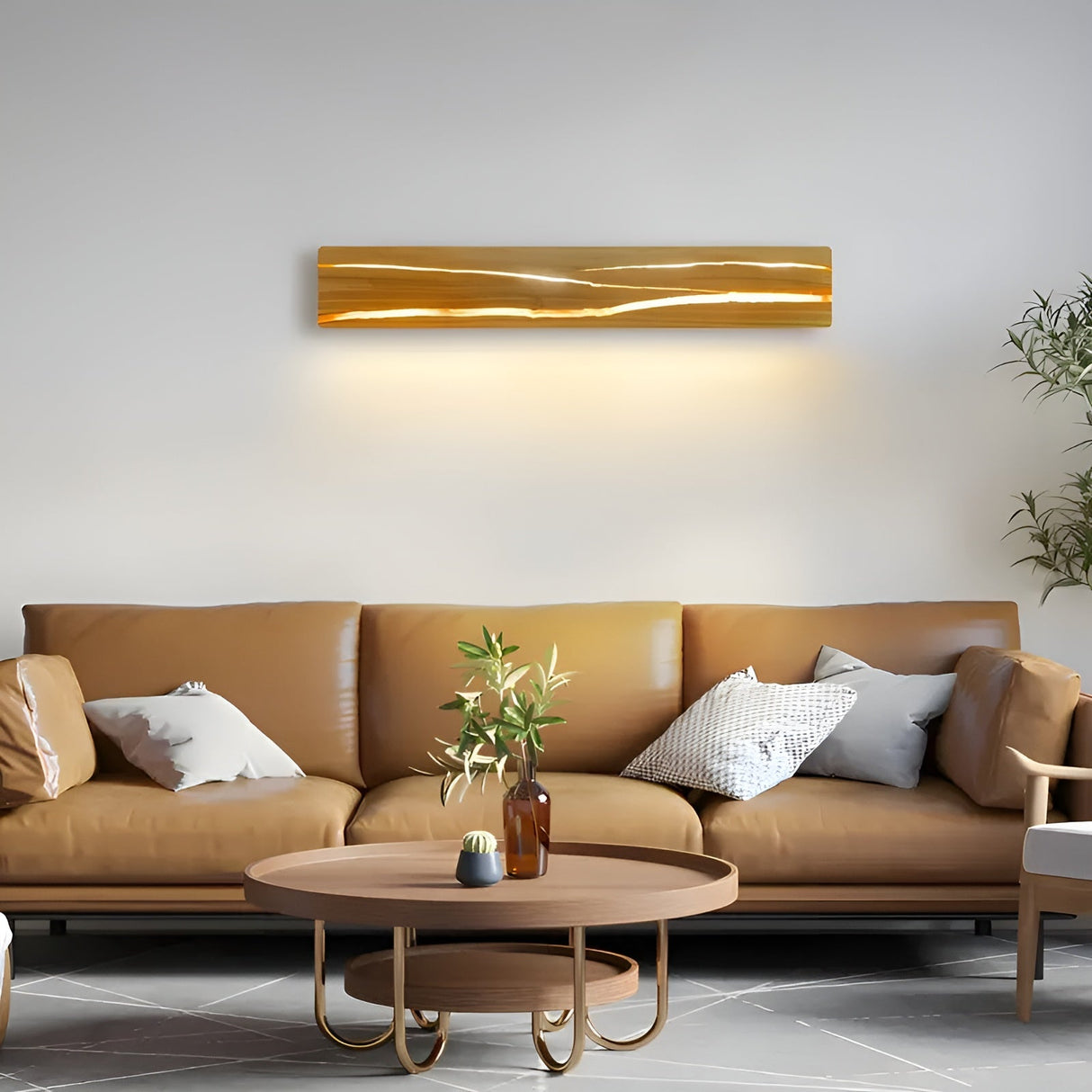 LED Vägghylla i trä – Modern design för vardagsrum och sovrum Carvallo