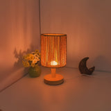 BarrelGlow - Trä-byrålampa med randmönster Carvallo