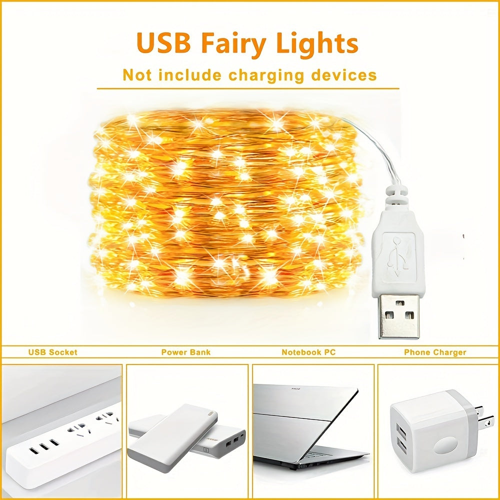 TwinkleWire - USB LED Koppartråd Ljuslina, Flerfärgad Dekoration Carvallo