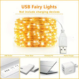 TwinkleWire - USB LED Koppartråd Ljuslina, Flerfärgad Dekoration Carvallo