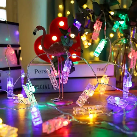 LED Fotoklipp Ljussträng med Batteridrift – Färgskiftande ljus för dekoration och fotopresentation Carvallo