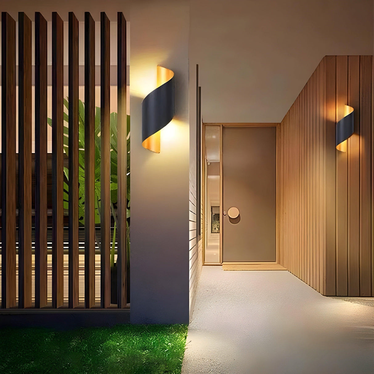 SpiralGlow Light - Nordisk vattentät metall spiral LED vägglampa Carvallo