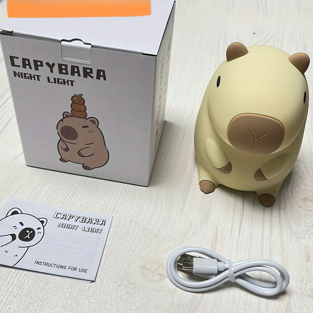 CapyGlow - Söta Capybara Nattlampa med USB Uppladdningsbar Silikonlampa Carvallo