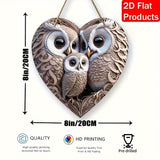 Rustik trä uggla familj hjärtat skylt - För ett varmt hem Carvallo