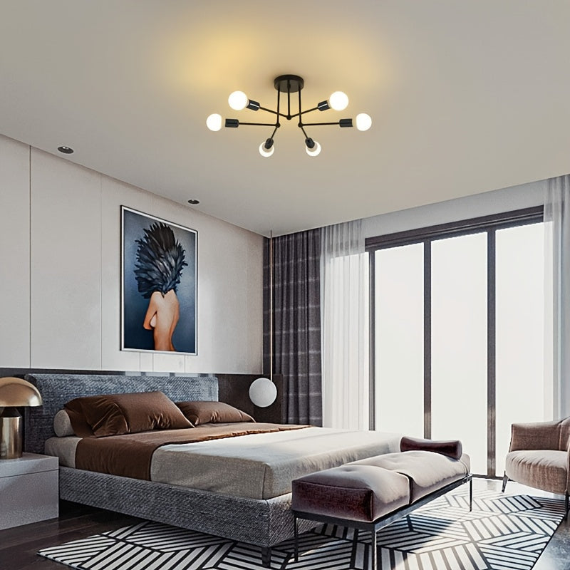 RetroLampa - Industriell 6-armad Taklampa Carvallo