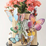 Carvallo 3D Deko-fjärilar | 36 stycken | Akvarell-look | Återanvändbar & Självhäftande | För fester, bröllop & hemmet Carvallo