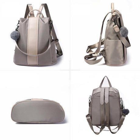 Carvallo Damryggsäck | Stöldskydd & Vattenavvisande | PU-läder & Nylon | 31×33×14 cm Carvallo