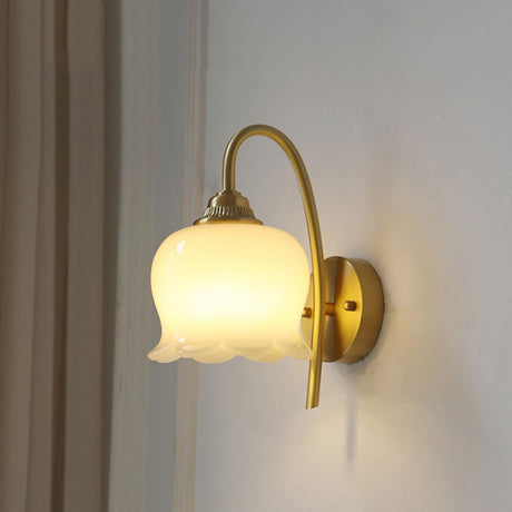 Elegant Koppar Glas Vägglampa Carvallo