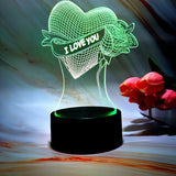HartLicht - 3D LED Illusionslampa med Touchkontroll, 7 Färger & USB/Batteri Ström Carvallo
