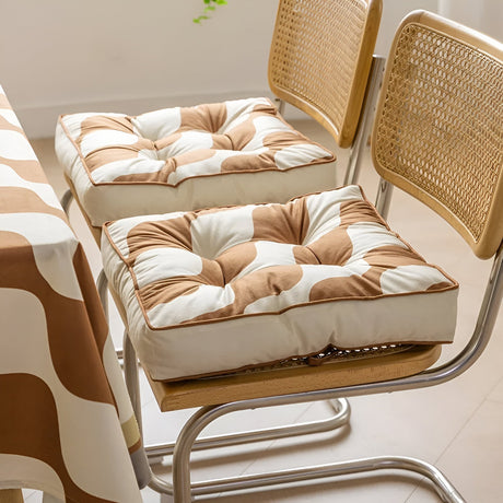 Abstract Design Printed Seat Cushion in Soft Cotton 43cm Carvallo