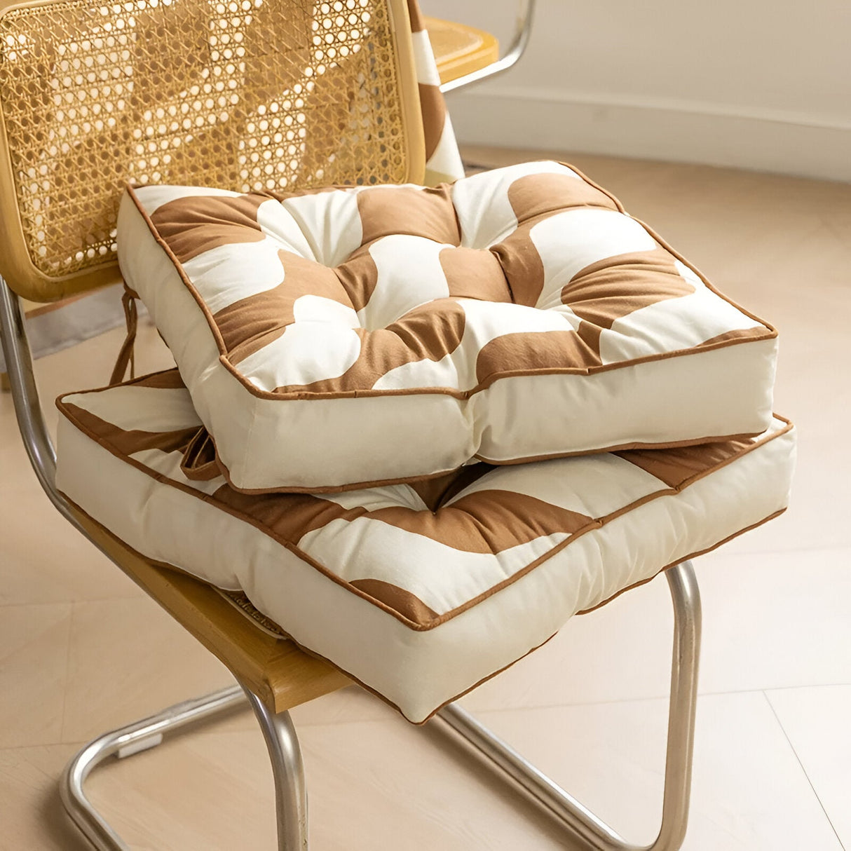 Abstract Design Printed Seat Cushion in Soft Cotton 43cm Carvallo