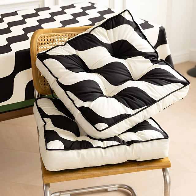 Abstract Design Printed Seat Cushion in Soft Cotton 43cm Carvallo