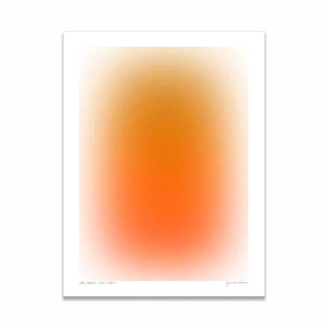 Abstrakt Dizzy Blå & Orange Leinärtryck Modern Konst Carvallo
