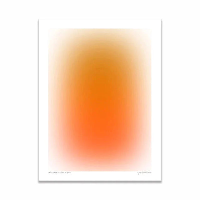 Abstrakt Dizzy Blå & Orange Leinärtryck Modern Konst Carvallo