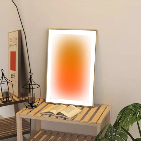 Abstrakt Dizzy Blå & Orange Leinärtryck Modern Konst Carvallo
