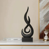 Abstract Flame Sculpture Ornament - Creative Ceramic Decor Carvallo