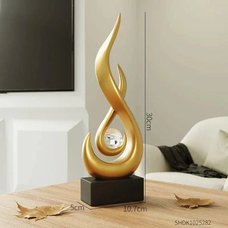 Abstract Flame Sculpture Ornament - Creative Ceramic Decor Carvallo