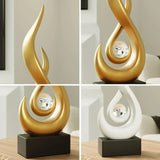 Abstract Flame Sculpture Ornament - Creative Ceramic Decor Carvallo