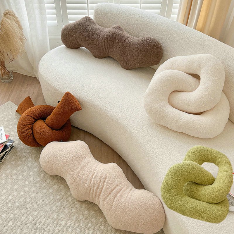 Abstract Formad Soffkudde i Plush Vågig Design Carvallo