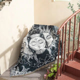 Färgglad abstrakt vävd gobelängpläd 160x130cm Carvallo