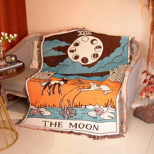 Färgglad abstrakt vävd gobelängpläd 160x130cm Carvallo