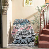 Färgglad abstrakt vävd gobelängpläd 160x130cm Carvallo