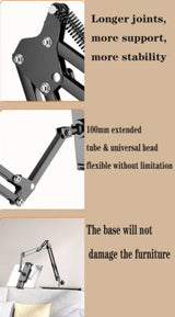 Flexibelt 360° telefon- och surfplatteställ - Justerbar roterande hållare för skrivbord, säng och handsfree-användning MILA Sverige