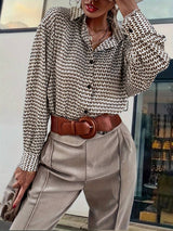 Dam Blus Långärmad Vintage Bomull