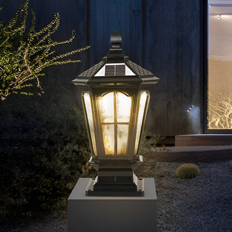 Utomhus Solar LED Svart Trädgårdspostljus Carvallo