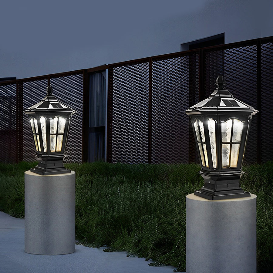 Utomhus Solar LED Svart Trädgårdspostljus Carvallo
