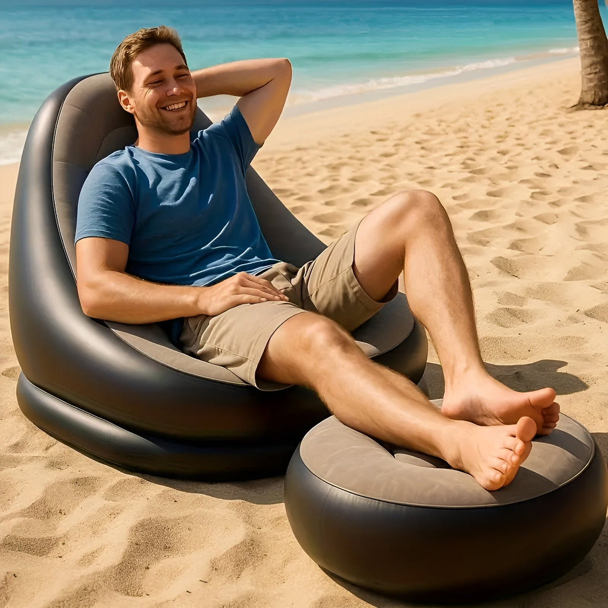 Carvallo Soffa AirLounge Solo | Med Puff | Ergonomisk & Väderbeständig | För Inomhus & Utomhus | 1 Person Carvallo