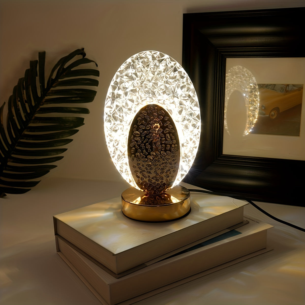 FeatherLamp - USB Touch Bordslampa med Påfågelfjäderdesign, Oändligt Dimbar LED Ljus Carvallo