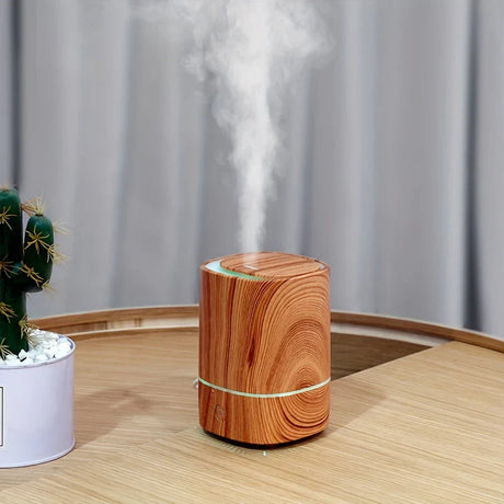 Ultraljuds-luftfuktare med träliknande utseende – Tyst aromadiffuser med LED & automatisk avstängning Carvallo