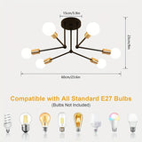 RetroLampa - Industriell 6-armad Taklampa Carvallo