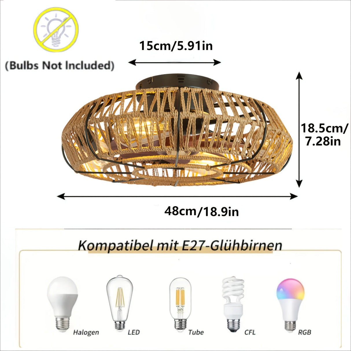 Handvävd Rattankrona – Zen Stil och Funktionalitet Carvallo