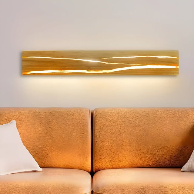 LED Vägghylla i trä – Modern design för vardagsrum och sovrum Carvallo