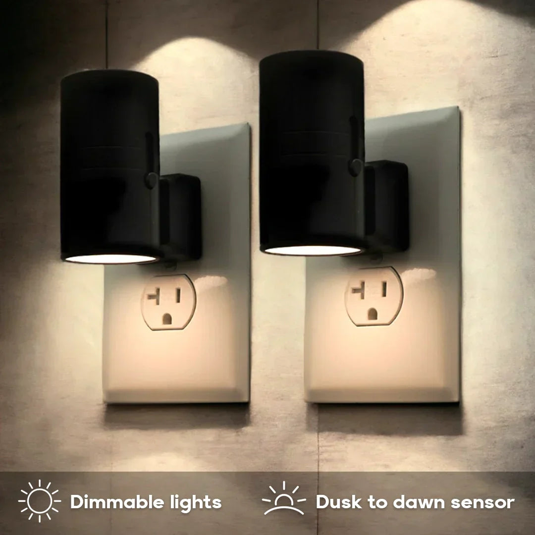 Royaleva Dimmbar Plug-In Nattljus med Rörelsesensor - 2Pcs LED-ljus för Sovrum, Hallar och Trappor Carvallo