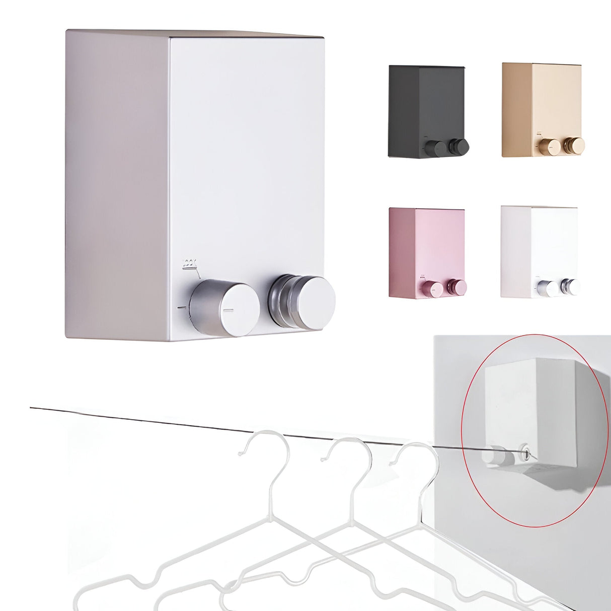 BreezeHold - Tvätttorkare Snöre Väggfäste Carvallo