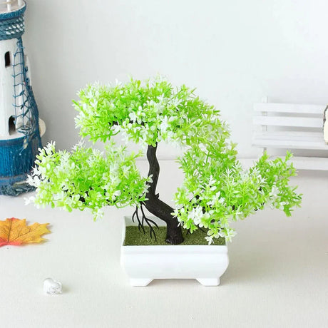 Konstgjord Potted Bonsai-träd - Realistisk Plast Dekor Carvallo