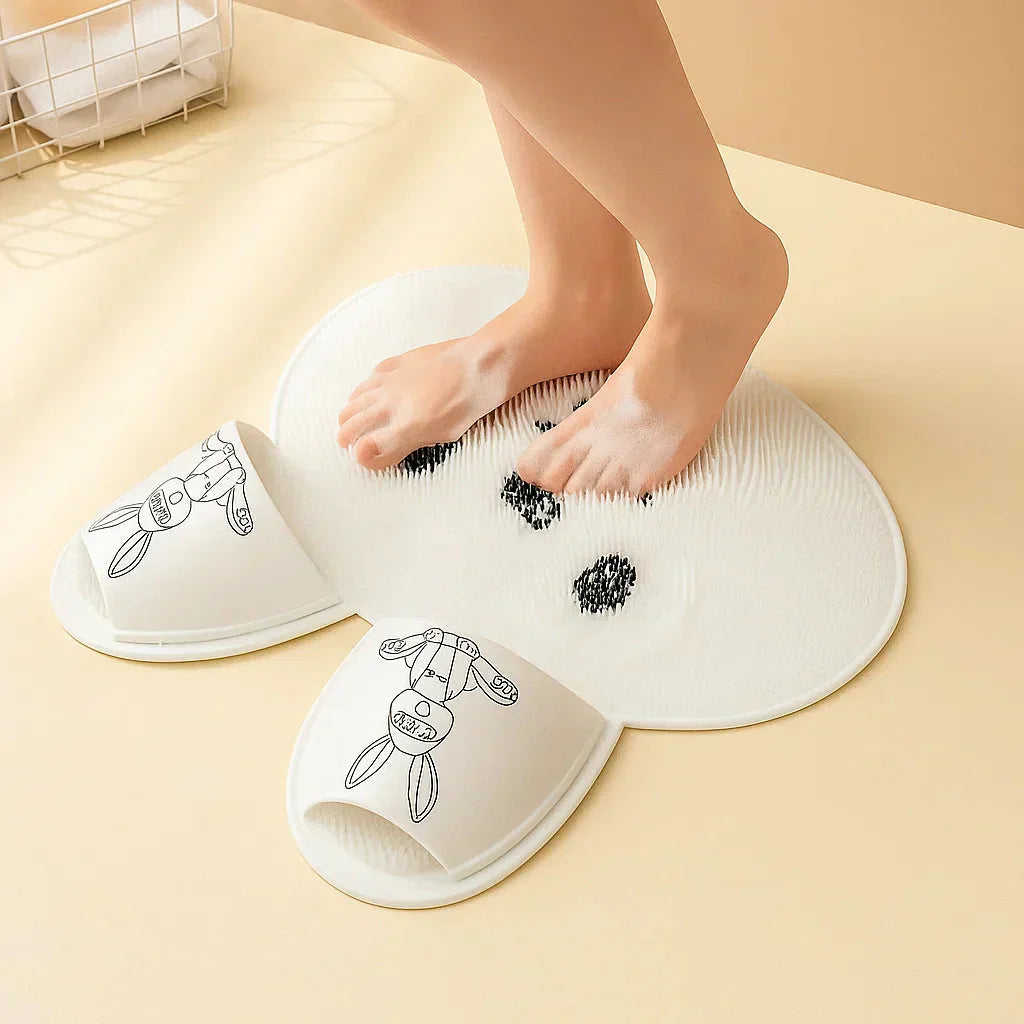 Silikonbadrumsmatta för kaniner med inbyggd massage och skonsam fotskrubb — Halkfri komfort MILA Sverige