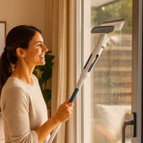 Teleskopisk 3-i-1-fönsterputsare med sprayanordning och integrerad behållare Carvallo