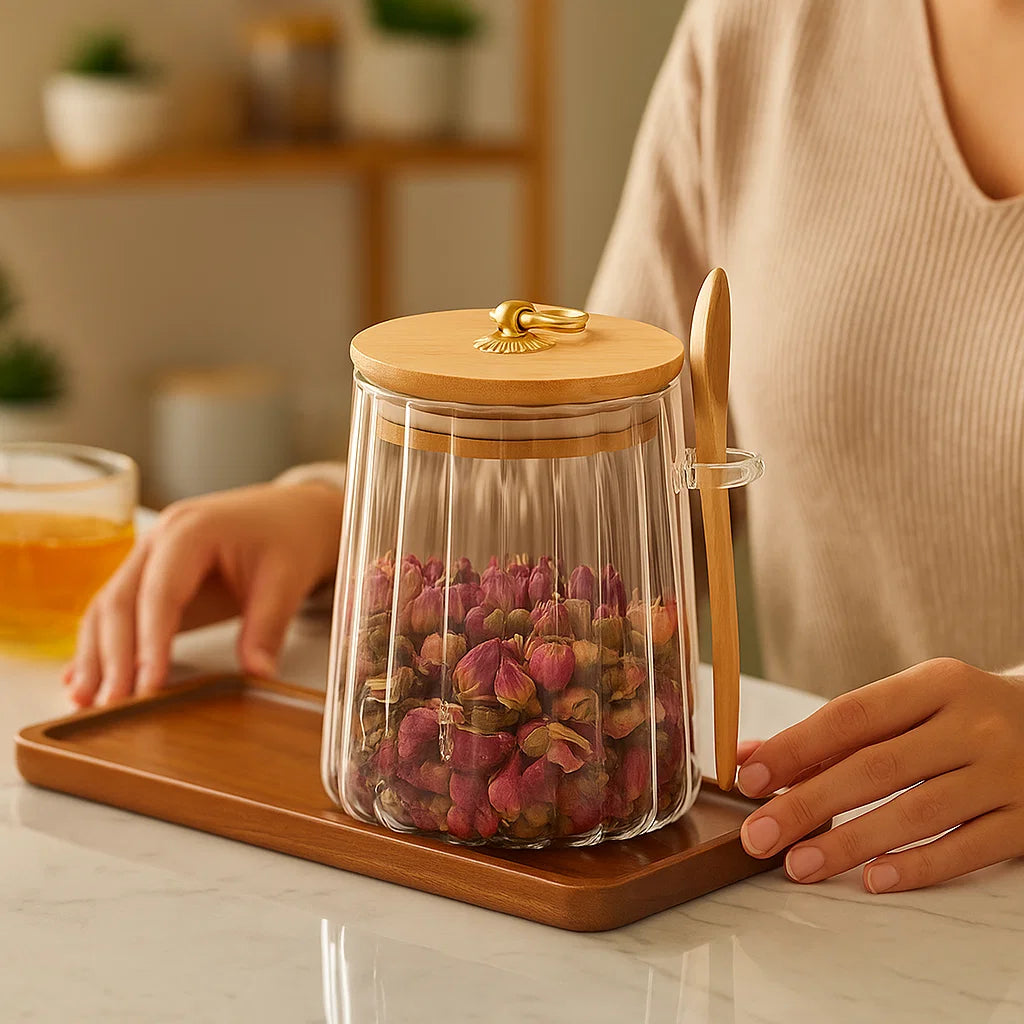 Lufttät och fuktbeständigt förvaringsglas - Återförslutningsbart Carvallo