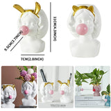 Söt Bubbelgum Flicka Keramisk Ansiktsvase för Leken Heminredning Carvallo