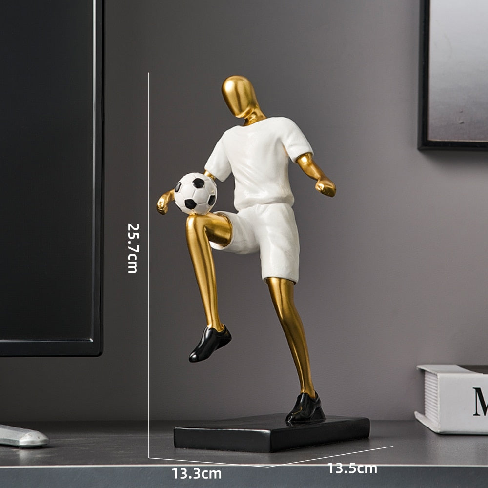 Abstract fotbollsspelare figur i unik heminredning och konstnärlighet Carvallo