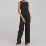 Dam Jumpsuit Elegant Långärmad Mjuk Polyester med Midjebälte