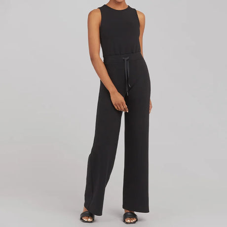 Dam Jumpsuit Elegant Långärmad Mjuk Polyester med Midjebälte-Byxdresser-Hemnix-Svart-XS-Hemnix