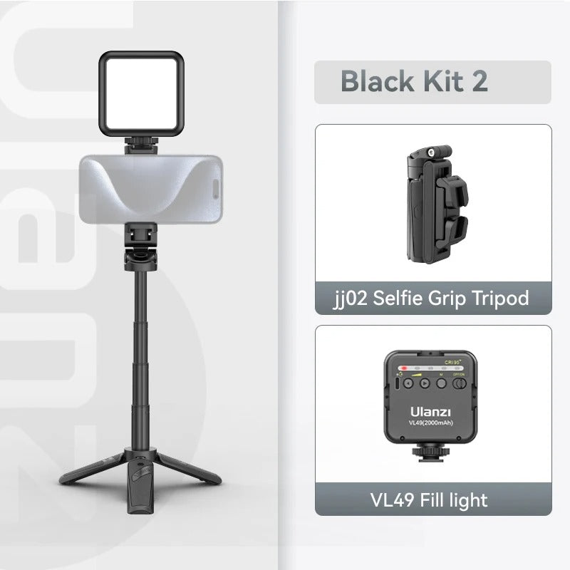 Bluetooth Selfie Stick med Stativ – 4-sektions Förlängningsbar Rotera Handtag för Stabila Skott Carvallo